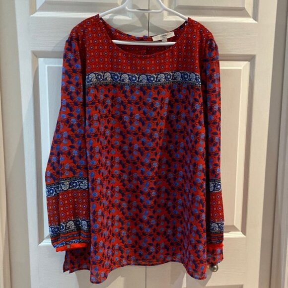 Loft Women’s Floral Long Sleeve Top Blouse Plus Size 26 - Picture 1 of 10